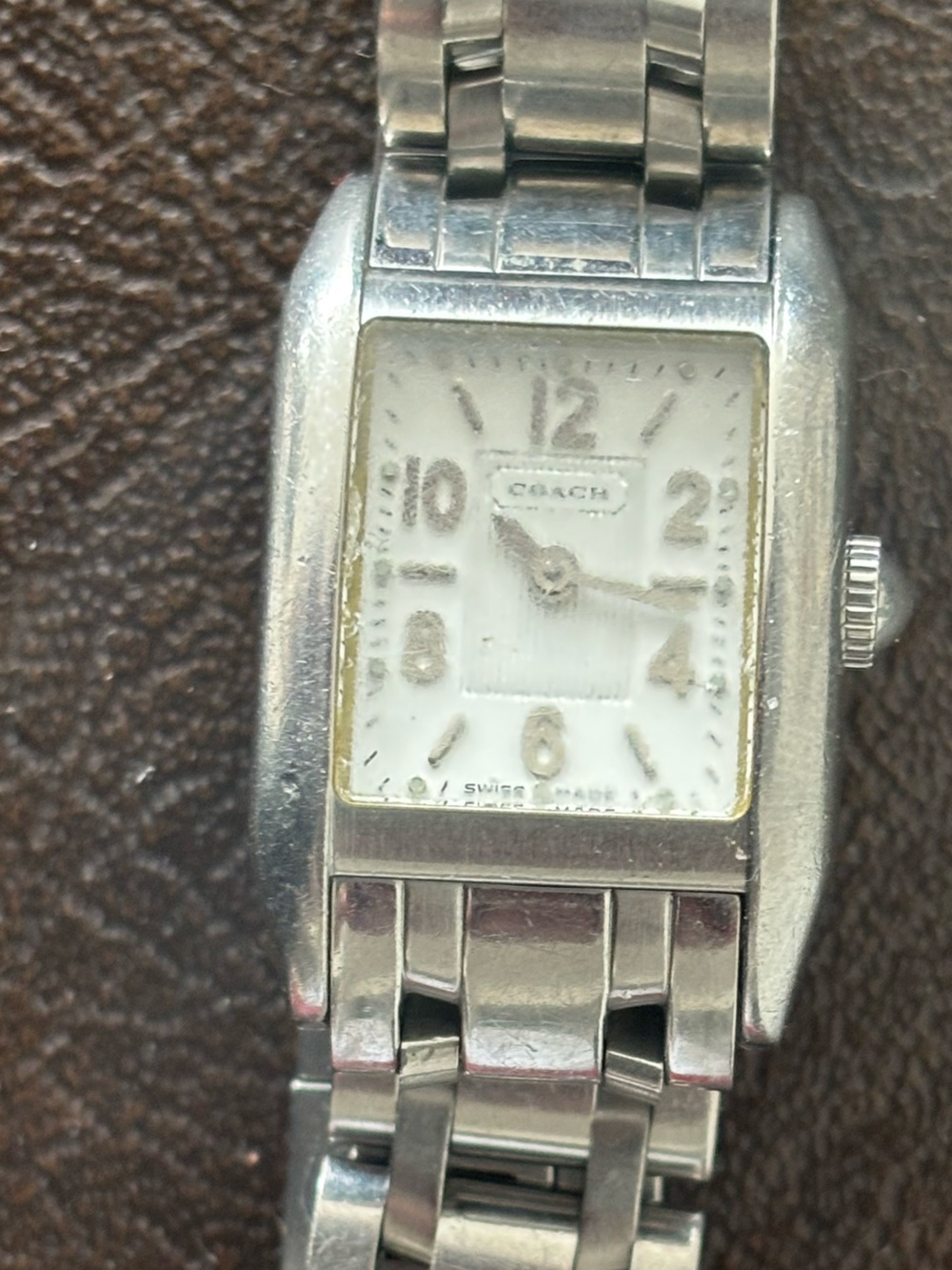 Coach Silver Rectangular Stainless Steel Watch with White Dial - Picture 5 of 6
